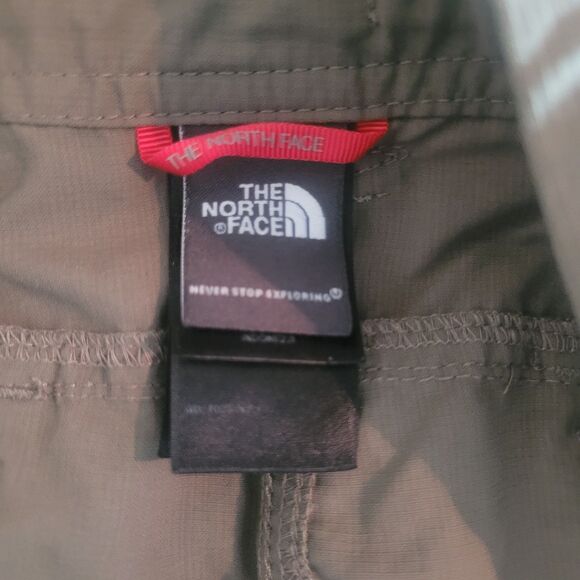 The North Face Nylon 10" Shorts Women's Size 12 Tall Green Roll Tab Cuff Hiking - Picture 8 of 12